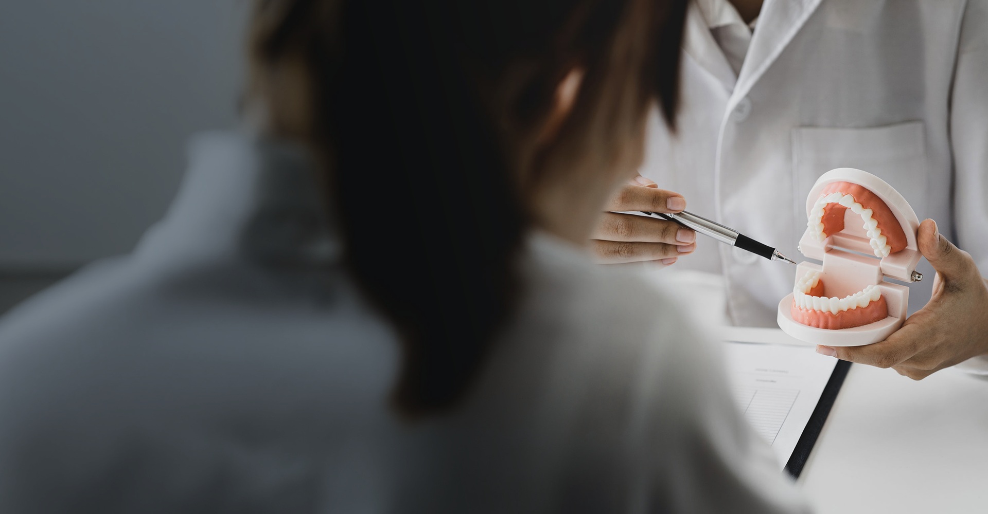 Dentist explaining treatment