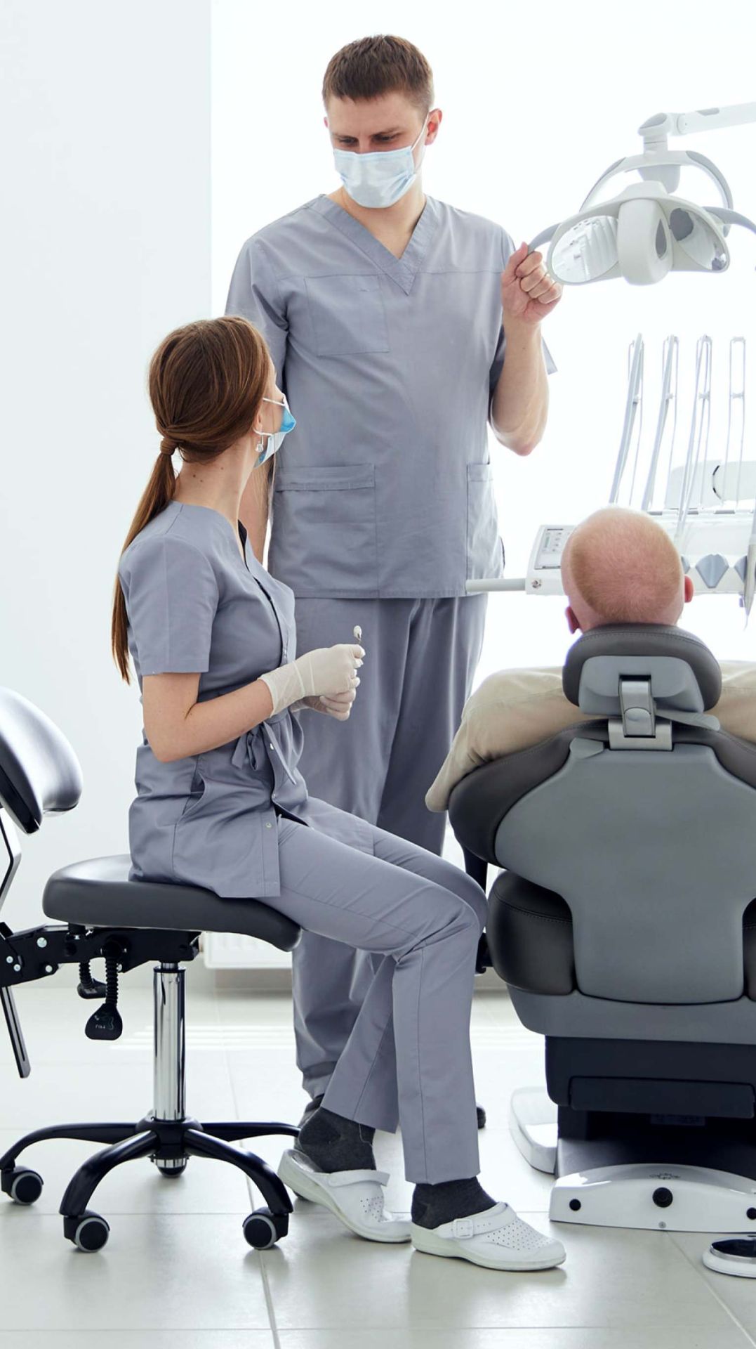 Dentists talking scaled