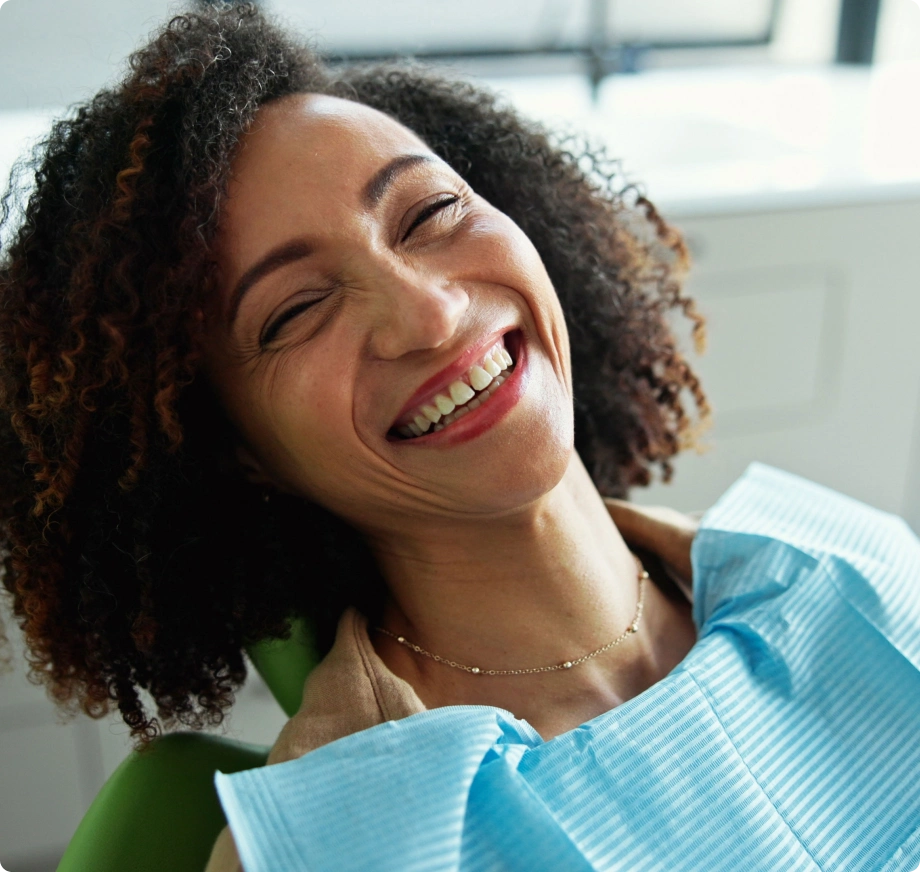 Woman smiling dental clinic