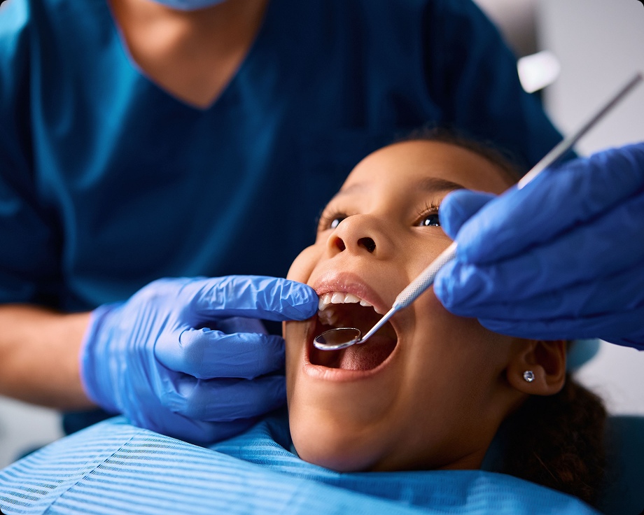 Young boy treatment dental clinic